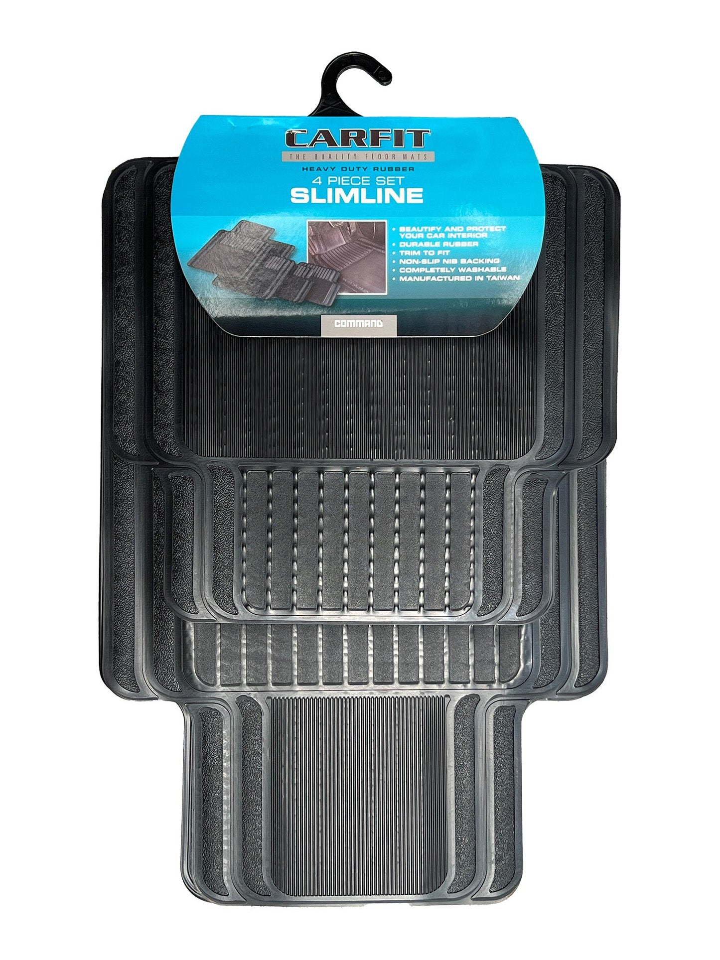 SLIMLINE 4PIECE BLACK RUBBER MAT