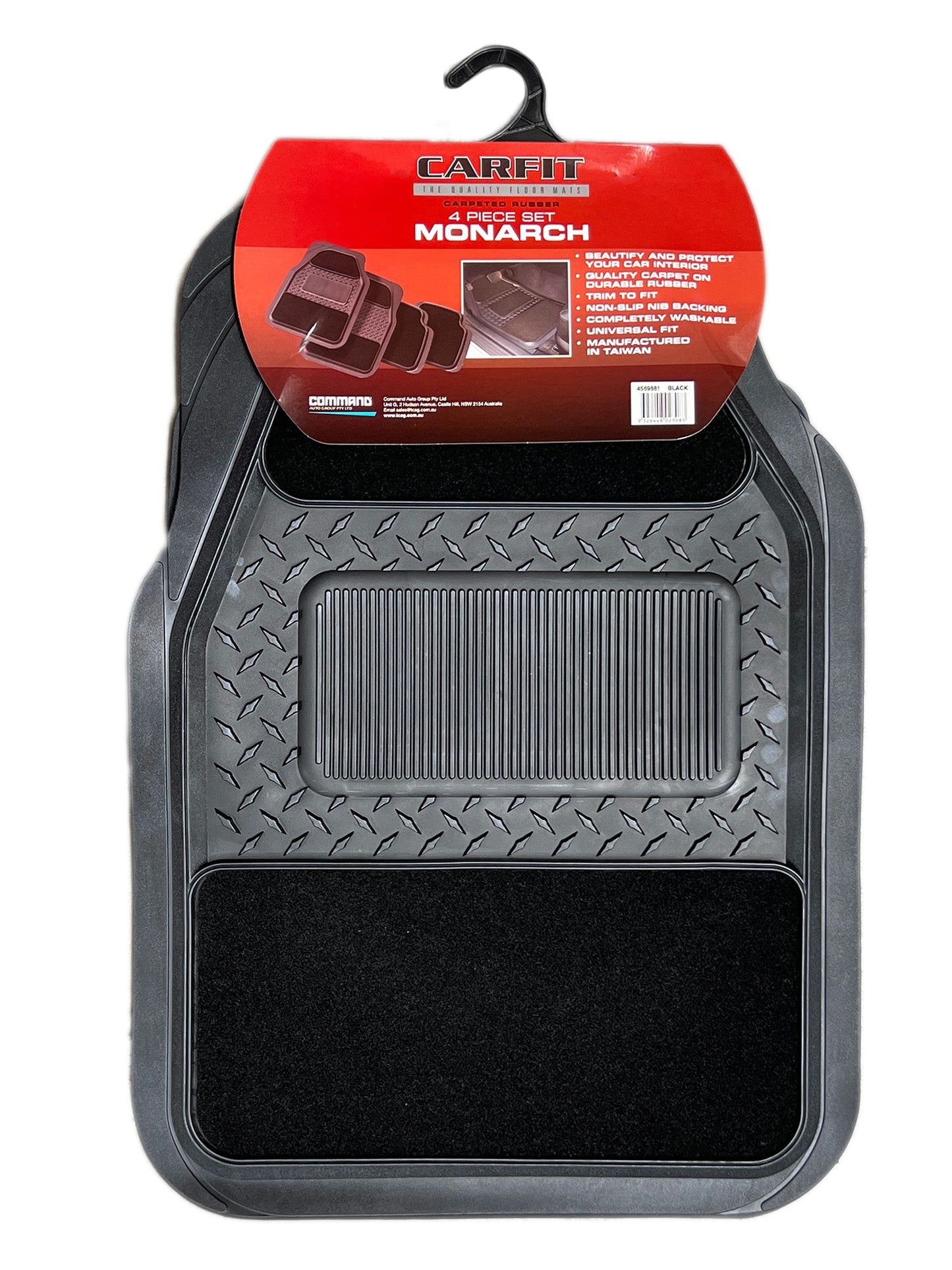 MONARCH BLACK 4PIECE RUBBER/CARPET
