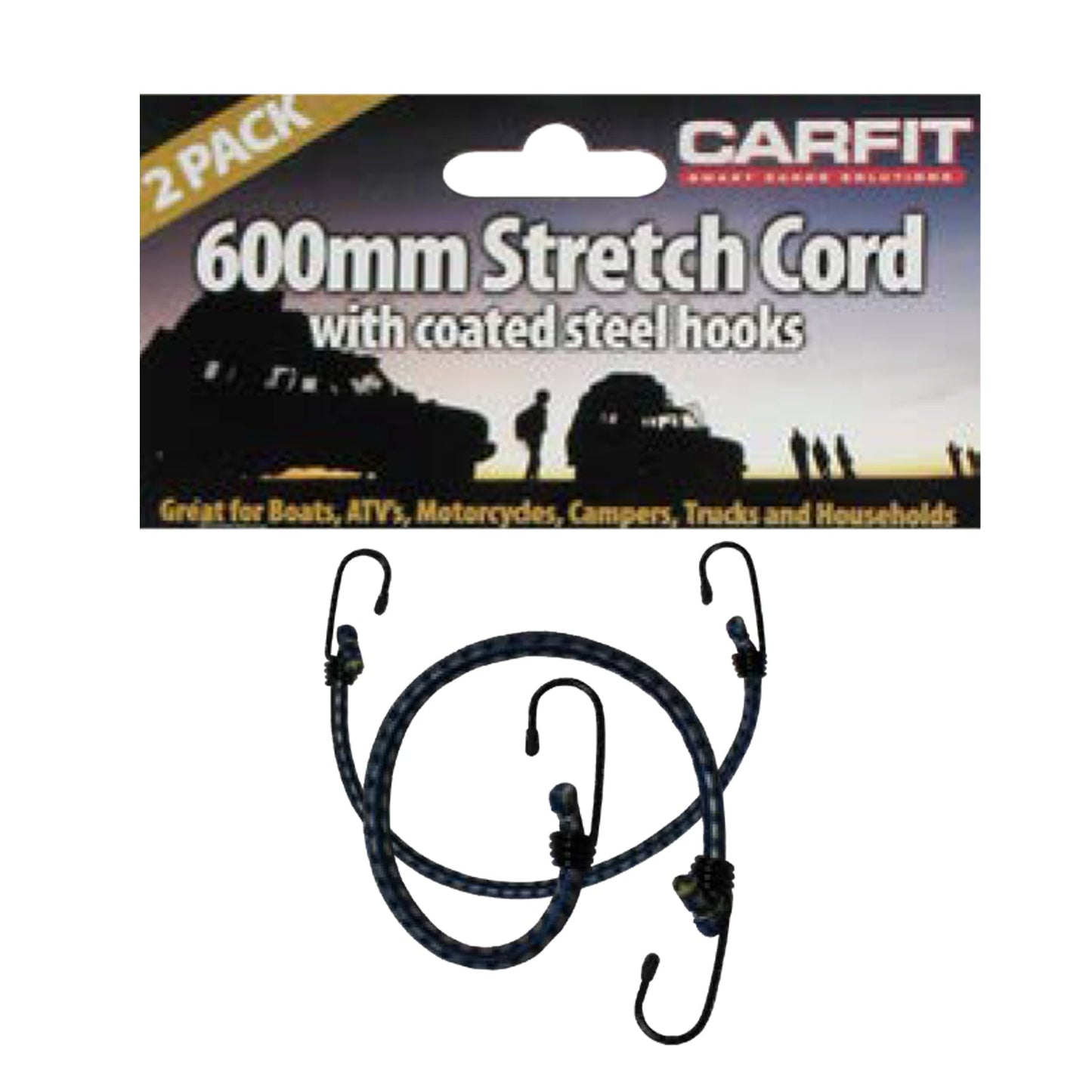 BUNGEE STRETCH CORD - 600MM - SET OF 2