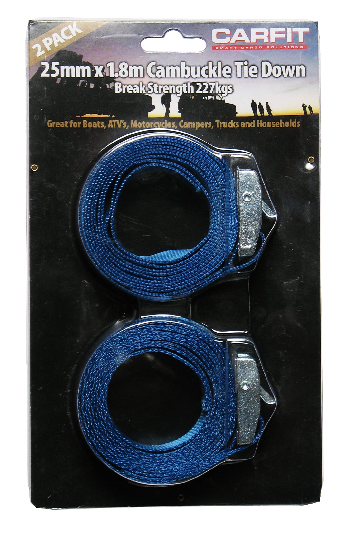 25MM X 1.8M CINCH STRAP SET OF 2