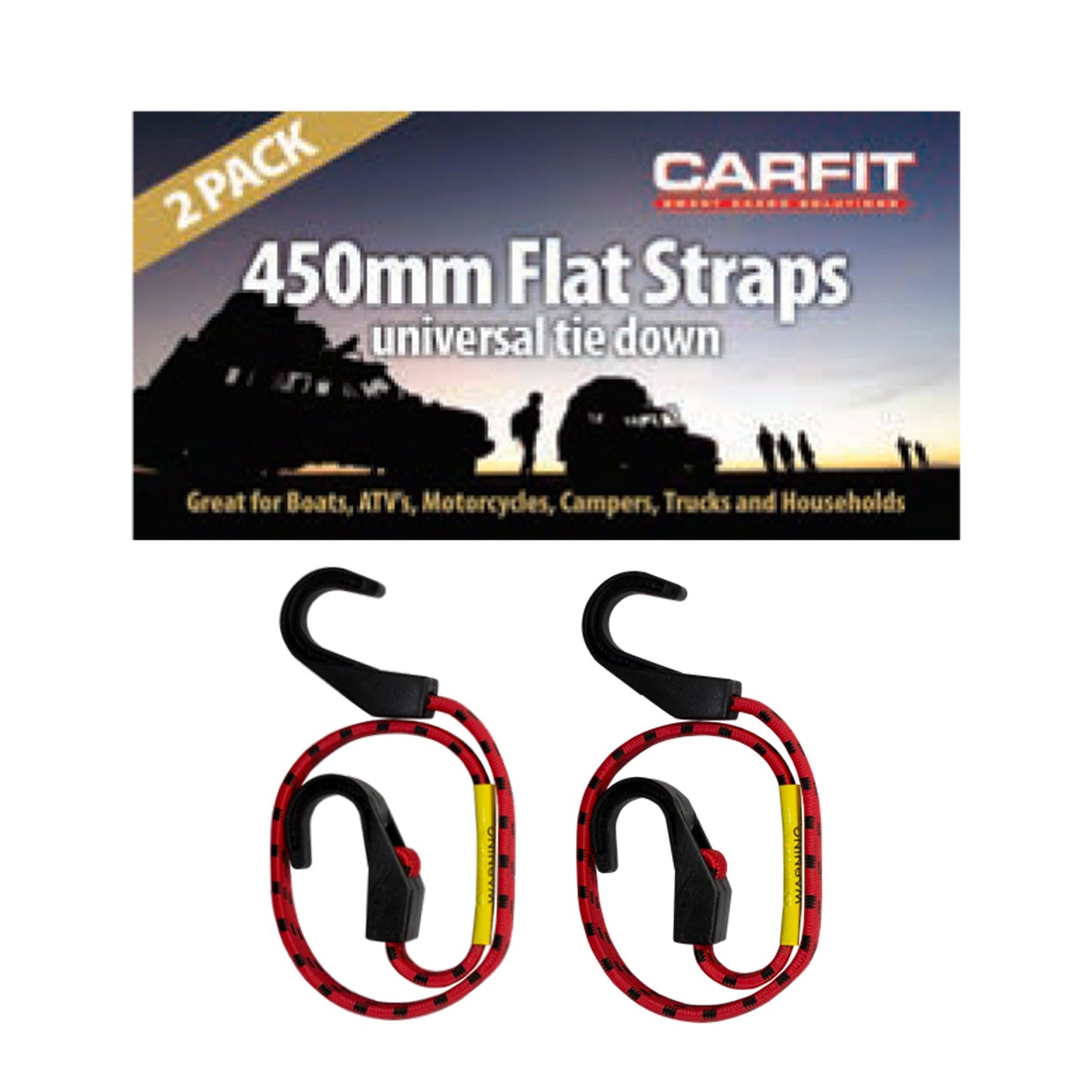 FLAT STRAPS - 450mm - 2 PK