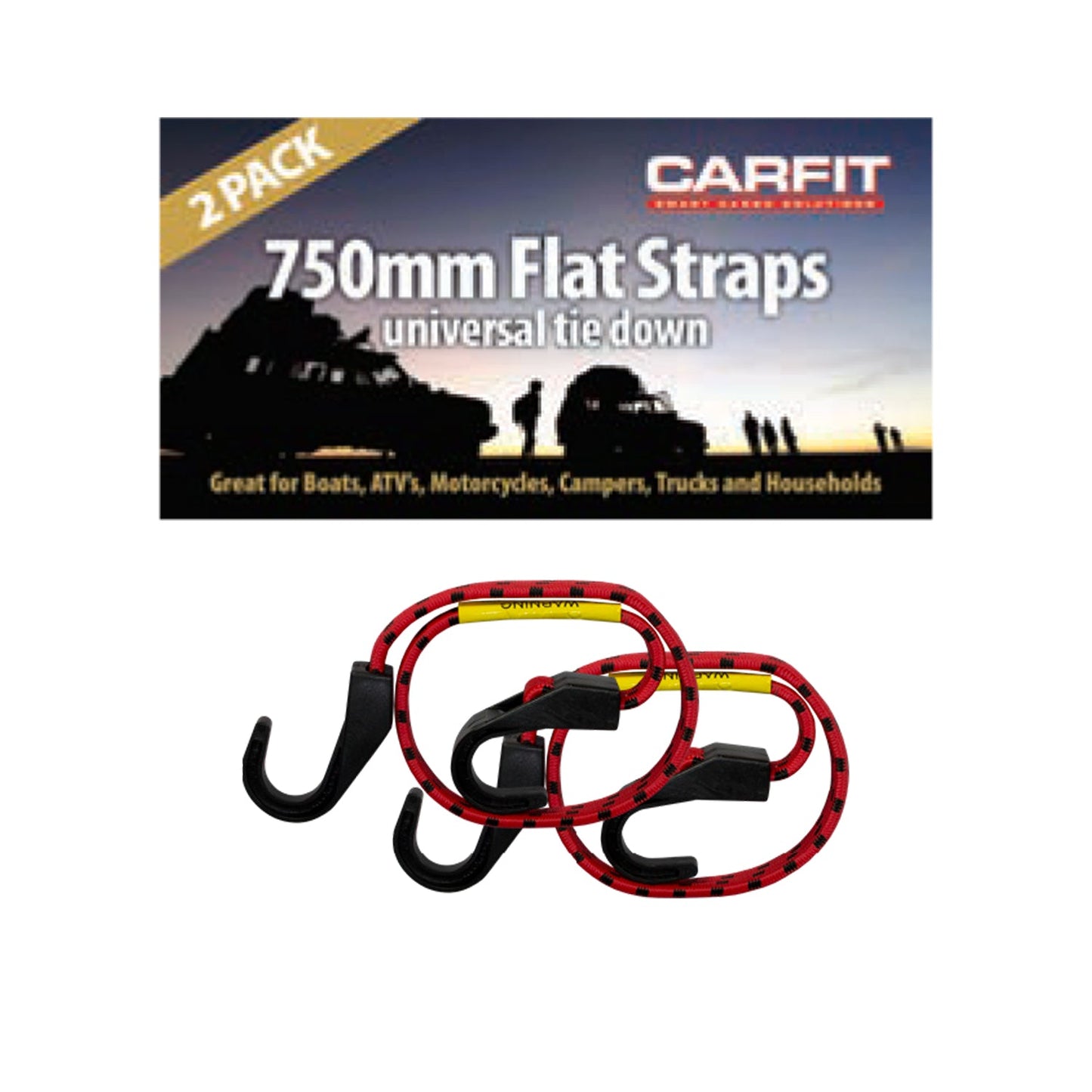 750mm FLAT STRAPS 2 PK