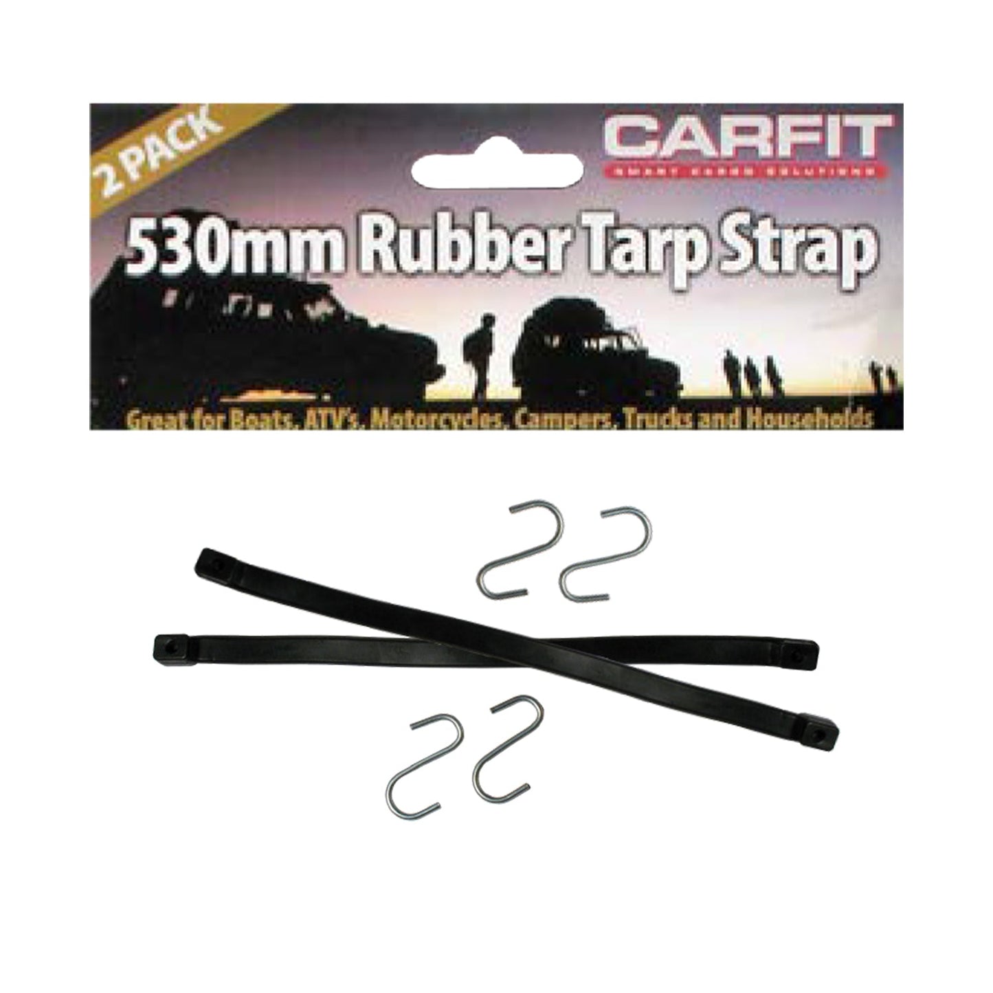 530MM RUBBER TARP STRAP SET OF 2