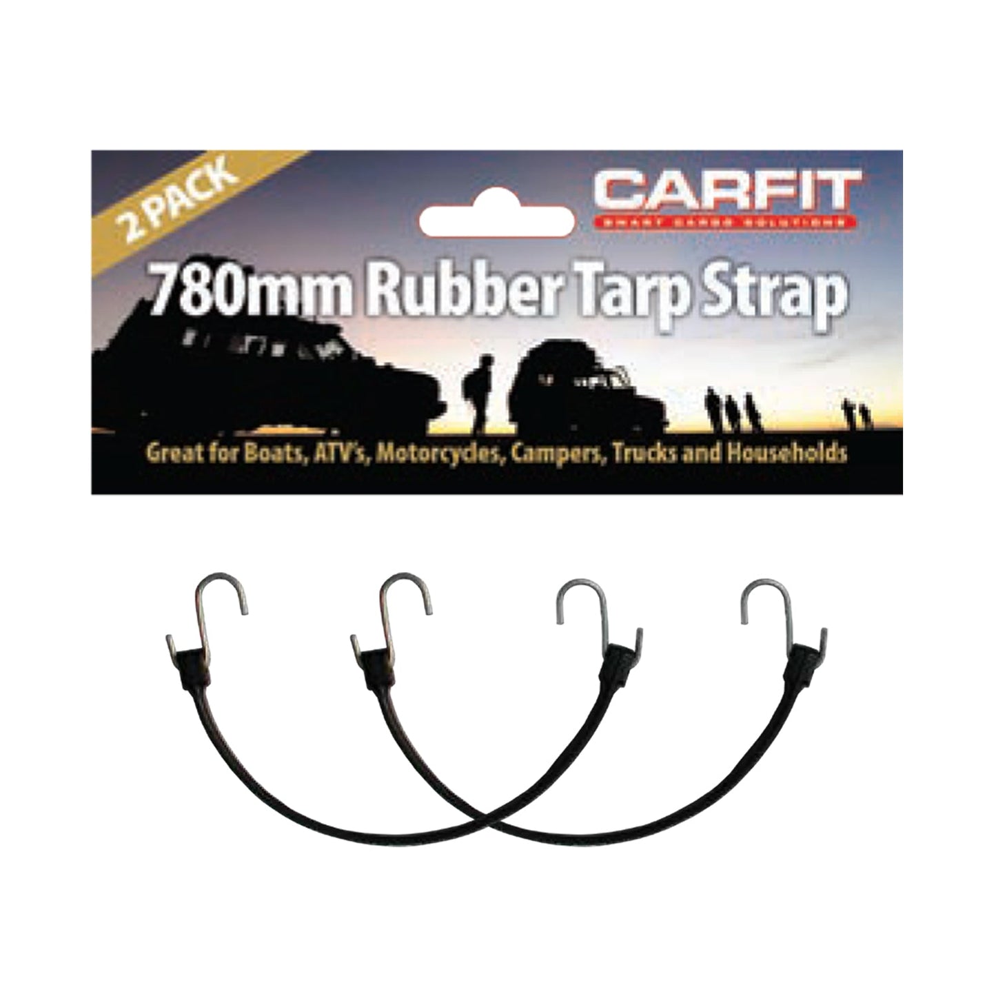 780MM RUBBER TARP STRAP SET OF 2
