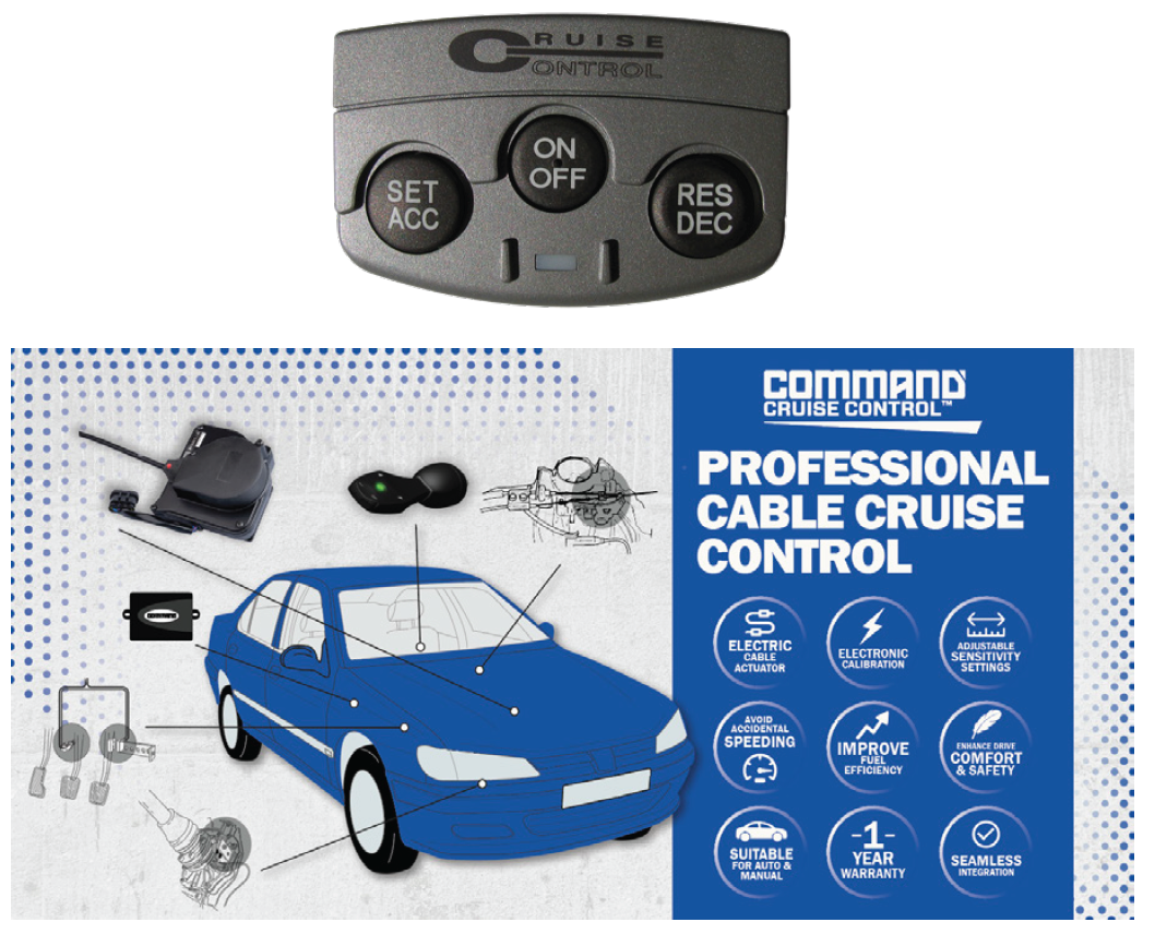 CABLE CRUISE CONTROL KIT INCL. PAD SWITCH
