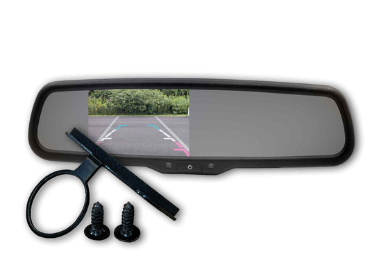 OE STYLE REPLACEMENT MIRROR MONITOR - WITH BUTTERFLY/FLUSH MOUNT CAMERA