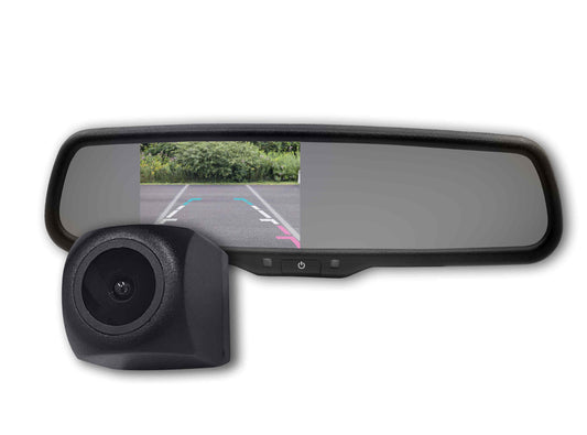 OE STYLE REPLACEMENT MIRROR MONITOR - WITH BOX STYLE CAMERA WITH IR LED