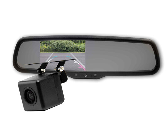 OE STYLE REPLACEMENT MIRROR MONITOR - WITH DYNAMIC TRAJECTORY LINES BOX CAMERA