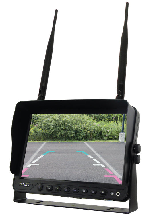 HEAVY DUTY 7" QUAD INPUT WIRELESS MONITOR - WITH 120º CCD BOX WIRELESS CAMERA