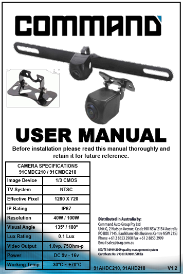 User Manual for 91CMDC110,C210, C310, C510
