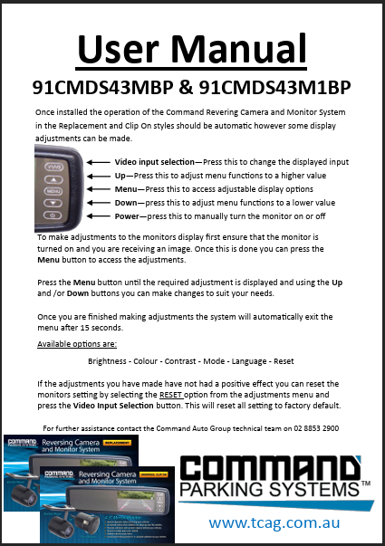 User Manual for 91CMDS43MBP & 91CMDS43M1BP