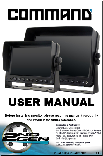 User Manual for 91CMDS5S / 91CMDS7HD – Command Auto