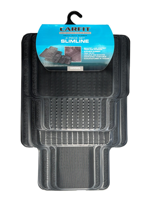 SLIMLINE 4PIECE BLACK RUBBER MAT