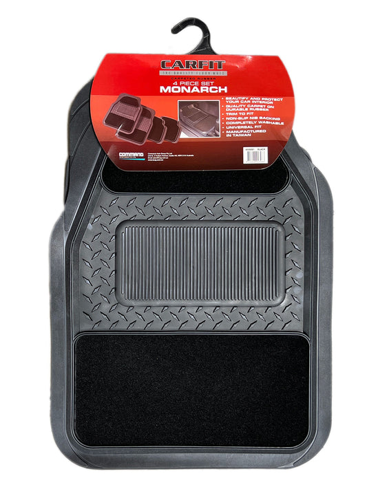 MONARCH BLACK 4PIECE RUBBER/CARPET
