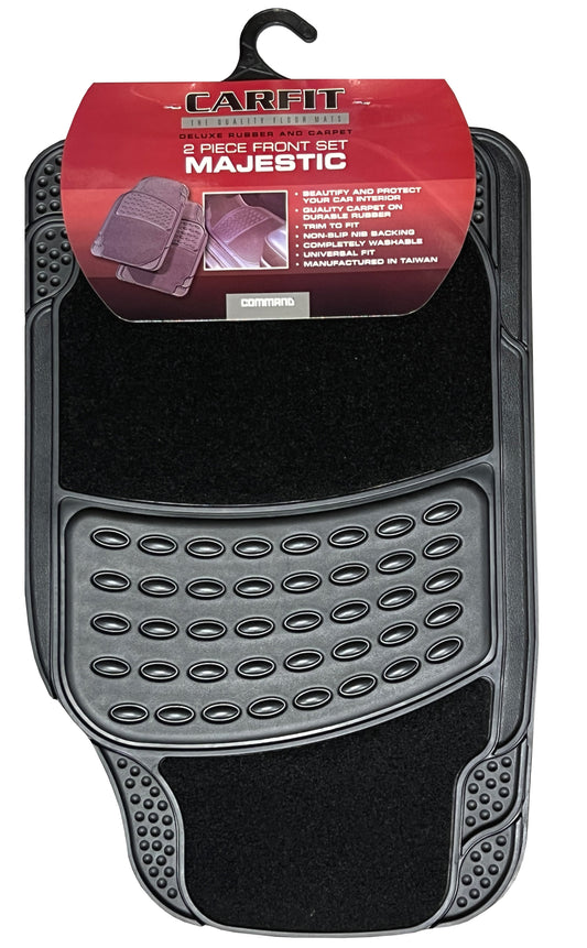 MAJESTIC BLACK 2 PIECE FRONT CARPET/RUBBER