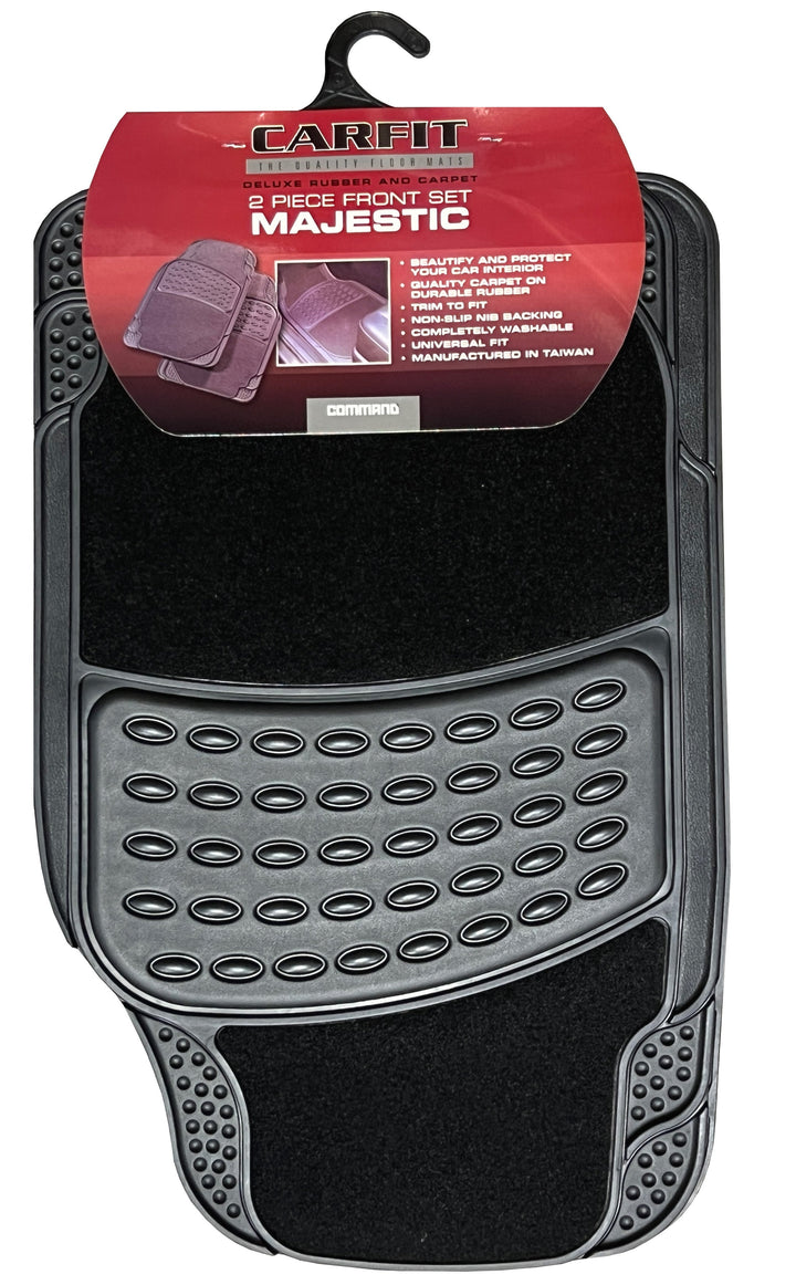 Majestic black front carpet and rubber floor mats