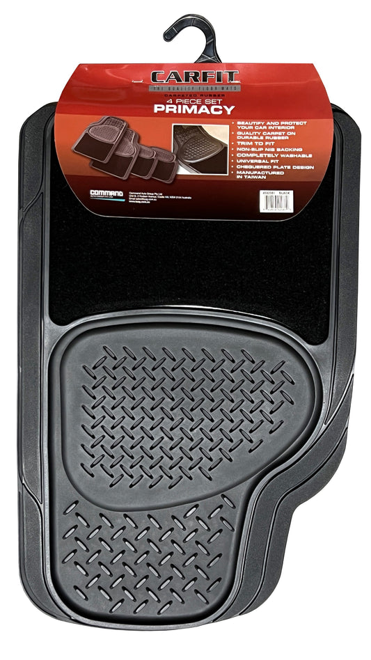 PRIMACY BLACK 4 PIECE SET CARPET/RUBBER