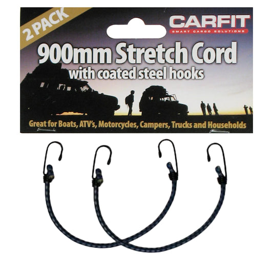 900MM BUNGEE STRETCH CORD WITH STEEL HOOKS SET OF 2