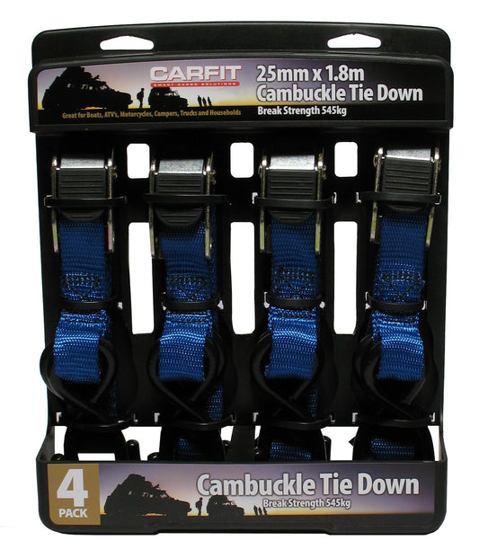 CAMBUCKLE TIE DOWN - 25MM X 1.8M – SET OF 4