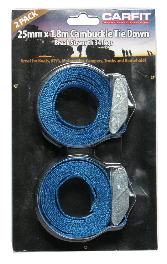 HEAVY DUTY CINCH STRAP - 25MM X 1.8M - SET OF 2