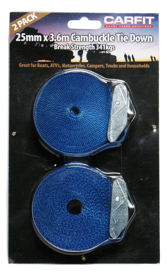 HEAVY DUTY CINCH STRAP - 25MM X 3.6M - SET OF 2