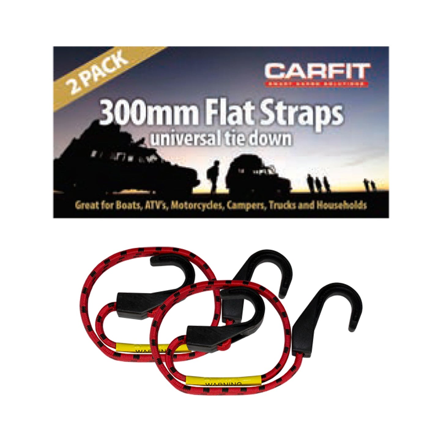 300mm FLAT STRAPS 2 PK