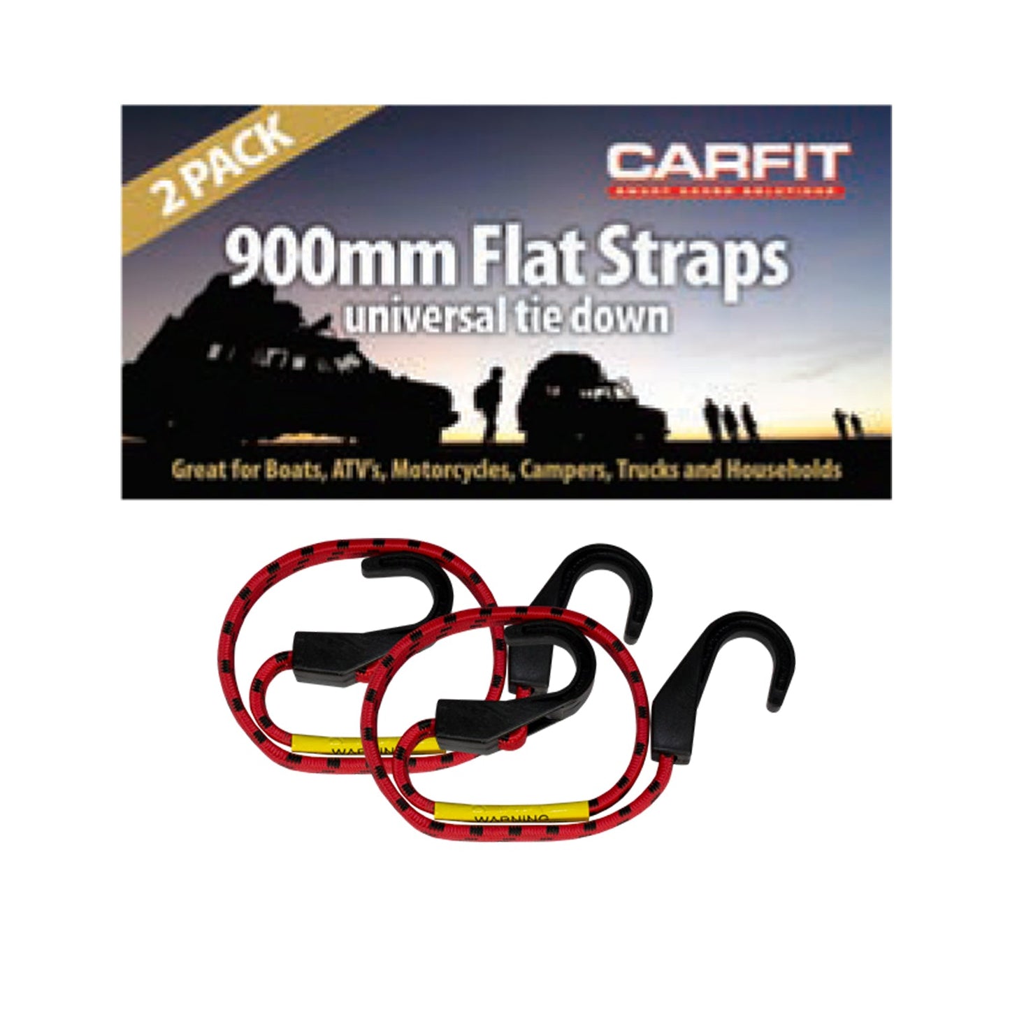 900mm FLAT STRAPS 2 PK