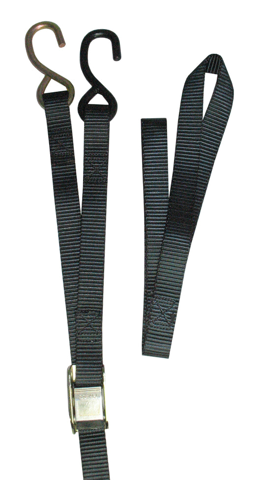 MOTORCYCLE TIE DOWN - 25MM X 1.8M W/EXCESS STRAP - PACK OF 2