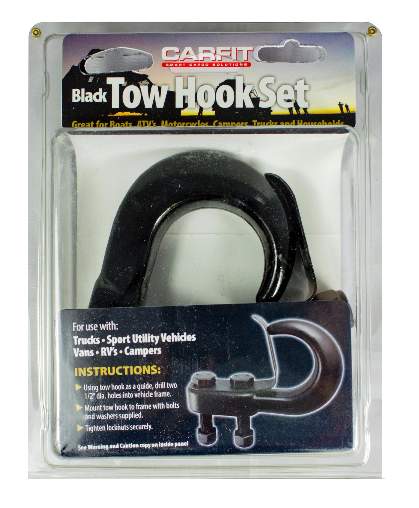 BLACK TOW HOOK SET